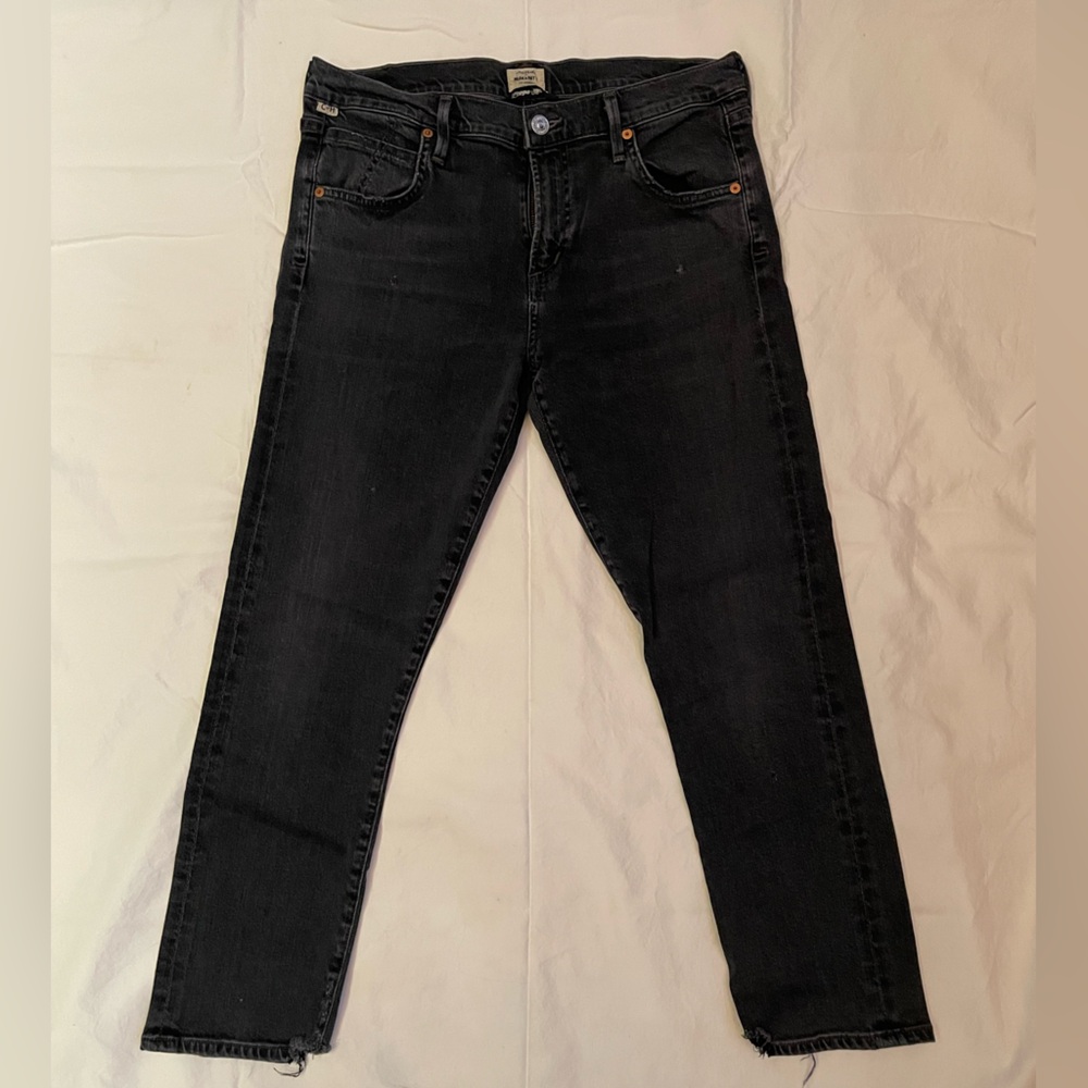 Citizens of Humanity Elsa Mid Rise Slim Fit Cropped Jean in Grey (Size 28)